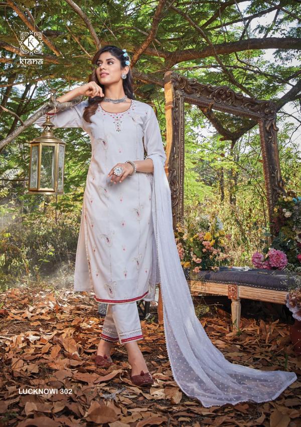 Kiana Lucknowi 3 Kurti Pant Dupatta Designer Collection